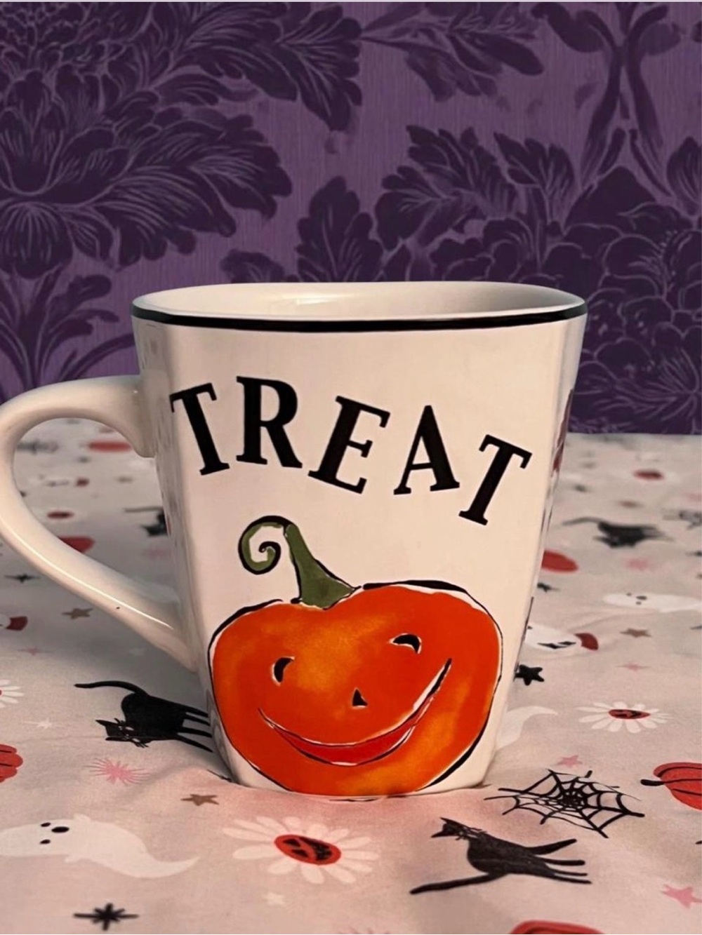Halloween Coffee Mug pumpkin witch black cat by Rosanna
